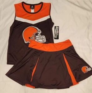 Cleveland Browns Girls Youth Two-Piece Spirit Cheerleader Set Brown/Orange L-14 - Picture 1 of 5