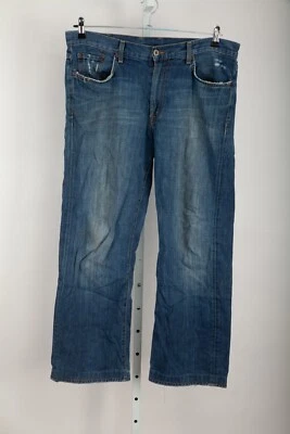 Lucky Brand Jeans Mens 34x29 Blue Distressed Medium Wash 181 Bootleg Made in USA - Image 1 of 4