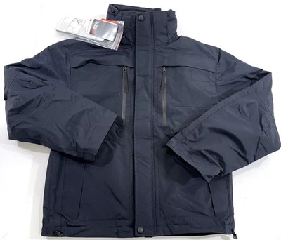 SMALL 5.11 TACTICAL 5 IN 1 VALIANT DUTY JACKET DARK NAVY 48153 PATCHES REMOVED - Image 1 of 4
