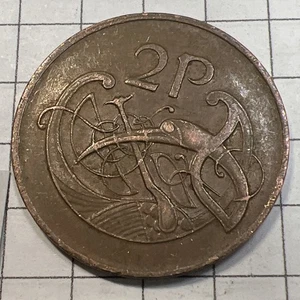 Irische 2 P Münze 1980 - zirkuliert - kostenloser Versand - Bild 1 von 4
