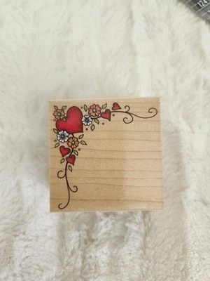 Sello de goma All Night Media HEART and FLOWER CORNER 371F Foto 1 de 4