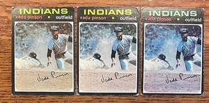 1971 Topps # 275 Vada Pinson Indians grupo de 3 cartas en muy buen estado-casi nuevo - Imagen 1 de 2