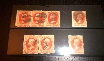 U.S. Sc. 178 / 183 ???  Singlrs, Pair, Strip/ 3 Lot / 7 Used - Image 1 of 2