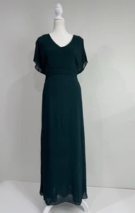 Vtg CDC Caren Desirée Emerald Green Short Sleeve Maxi Dress Size 12 Made in USA - Picture 1 of 10