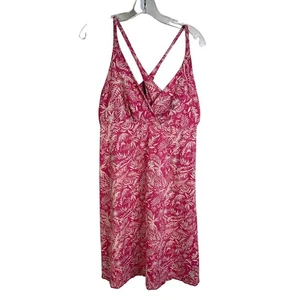 Vestido Patagonia Ámbar Amanecer Mujer L Rosa Floral Entrecruzado Espalda Usado - Imagen 1 de 8