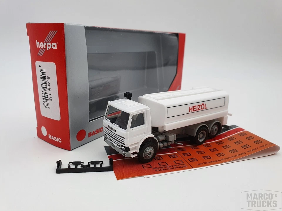 Herpa Scania 112 Tank truck "Heizöl" 1:87 No. 314978 /HN1805 - Image 1 of 1