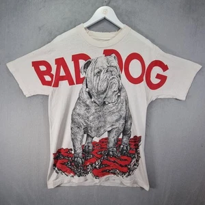 Vintage Bad Dog T-Shirt Mens XL White Single Stitch 90s Made In USA Tee - Picture 1 of 12