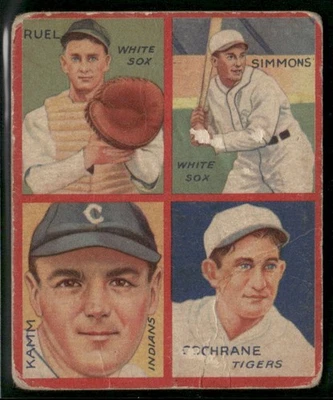 1935 Goudey 4-in-1 (R321) #5A Ruel / Simmons / Kamm / Cochrane FR - Image 1 of 2