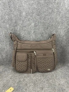 Lug Brown Nylon Adjustable Crossbody / Shoulder Bag w/Multiple Storage Pockets - Picture 1 of 15