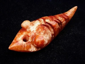 Antigua estatuilla de cultura HongShan tallada en piedra de jade de nefrita con ojos grandes #12272303 - Imagen 1 de 6