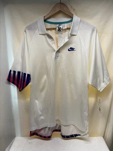 Rare! NIKE Challenge Court White Andre Agassi Polos 1990s New With Tags Large - Picture 1 of 7