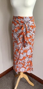 Zara floral sarong style wrap midi skirt with tie SIze S UK 8 Ref 2492/155 - Picture 1 of 10