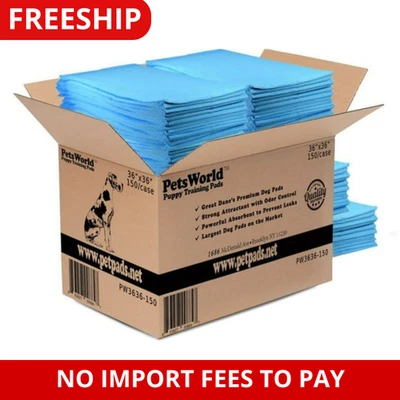 PETSWORLD Gigantic Dog Training & Potty Pads (36X36 Inch) 150 Ct