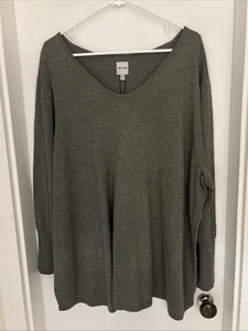 Neu mit Etikett Nic + Zoe langärmliger Damenpullover olivgrün Baumwollmischung Größe 3X - Bild 1 von 5
