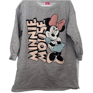 Disney Junior Mädchen Kleinkind Größe 5T grau Minnie Mouse Druck Pullover Kleid - Bild 1 von 4