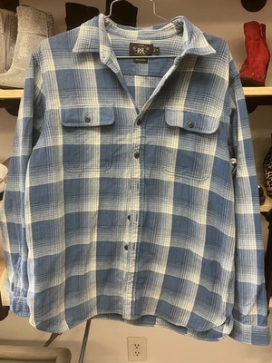 Ralph Lauren RRL Men’s Plaid Western Shirt sz XL Blue Vintage - Image 1 of 2