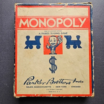 Vintage Antique Parker Brothers MONOPOLY 1936 Game Pieces Instruc, See Pictures  - Image 1 of 4