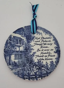 Vintage Azul Transferware Royal Crownford Ironstone No Place Like Home Colgar - Imagen 1 de 3