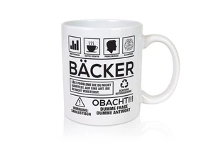 Achtung Probleme Bäcker | Bäckerei | Backen | Konditor - Tasse Weiß - Bild 1 von 5