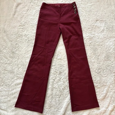 Calça Anthropologie Elevenses Feminina The Brighton Flare Cranberry Tamanho 4 - Imagem 1 de 4