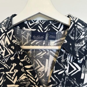 Gloria Vanderbilt Womens Top Size Large Navy Blue Aztec Tribal Boho Print - Picture 1 of 10