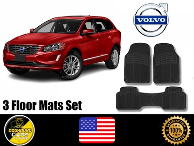 Juego de alfombrillas para todos Volvo 3 piezas goma negra resistente antideslizante lavable Foto 1 de 4