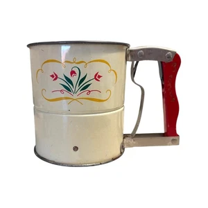 Vintage Hand-i-Sift Mehlsieb Androck Metall 2 Siebe Tulpe funktionstüchtig - Bild 1 von 10