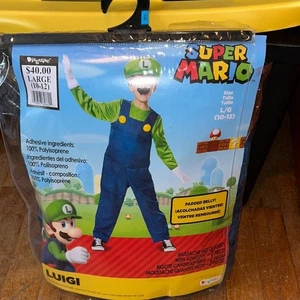 Disguise Luigi Kids Costume - Green and Blue Super Mario kids L - Picture 1 of 6