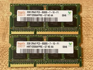Gently Used Hynix 4GB Ram Kit PC3-8500S Notebook Ram - Picture 1 of 2