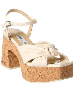 Jimmy Choo Heloise 95 Leather Wedge Sandal Women's - Picture 1 of 10