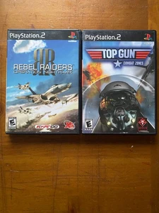 PLaystation 2 Gmes Rebel Raiders Operation NightHawk & Top Gun Cobat Zones ps2 - Picture 1 of 4