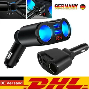 Kfz Auto 2 Fach Verteiler für Zigarettenanzünder Doppelsteckdose Adapter 12-24v - Bild 1 von 9