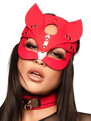 KINKY DIVA Red High Gloss Bunny Maske