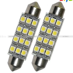 5PCS Car Dome 12 3528-SMD LED Bulb Light Interior Festoon Lamp 42mm White Great - Picture 1 of 4