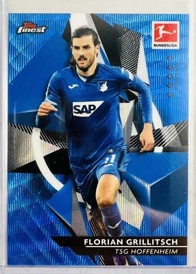 Florian Grillitsch 2020-21 Topps Finest Bundesliga Blue Wave Refractor #/150 SP - Image 1 of 2