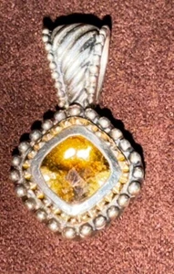 Pendant Amethyst Stone / Gold Silver Toned - Picture 1 of 7