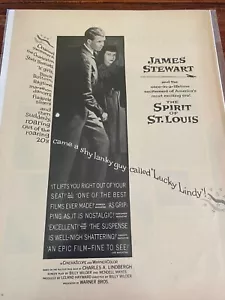 Anuncio de película vintage de 1957 de James Stewart The Spirit of St. Louis - Imagen 1 de 1