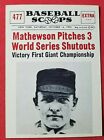MATHEWSON PITCHES - SCOOPS 1960  - #477 - VERY GOOD CARD - MAKE OFFER
