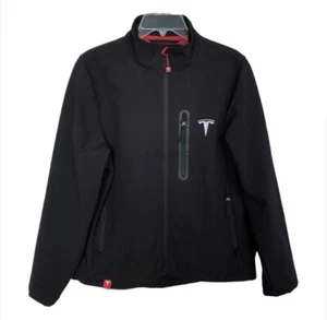 Tesla Motors Softshell Jacket Womens Large Employee Corporate Full Zip Black EUC - Picture 1 of 9