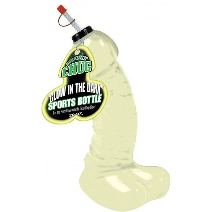 Big Glow in The Dark Dicky Chug Sports Bottle 20 Oz Novelty Gag Gift