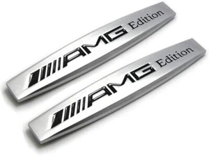 2PCS Car Side Wing Emblem Stickers Decals Badge Ornament for Mercedes Benz AMG - Picture 1 of 1