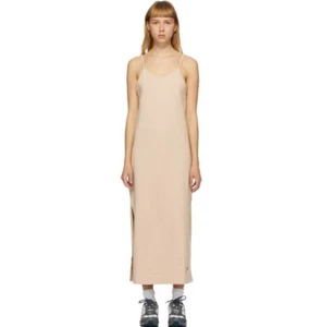 Maxi Vestido Nike Beige Mujer XS Desnudo Bronceado Correa Espagetti Sin Mangas Algodón Abertura - Imagen 1 de 7