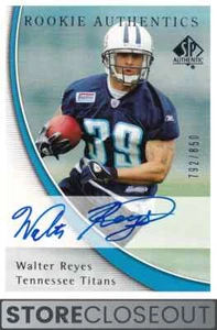 Autógrafo Walter Reyes 2005 SP auténtico #184 novato/850 radiocontrol Tennessee Titans - Imagen 1 de 2