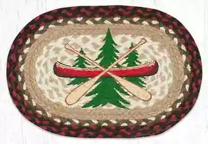 Tovagliette Intrecciate (Set/2) Canoa 10x15 Pollici Piccole Tovagliette Iuta Cabina Decorazione Lago - Foto 1 di 1