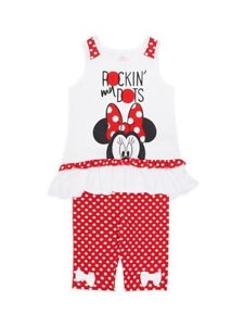 Disney Little Girl's 2-Piece Minnie Mouse Polka Dot Cotton Top & Pant 6T