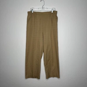 Alfred Dunner Tan Wide Leg Trouser Pants Elastic Waist Womens Size 16 w/ Pockets - Picture 1 of 8