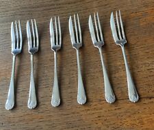 6 Vintage Silver Plated Lovely Pattern Cake Forks Pastry Forks 12.5cm Long