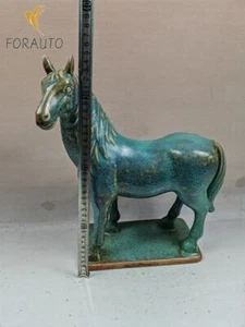 Vecchia statua cavallo fatta a mano fornace porcellana cinese forno jun - Foto 1 di 8