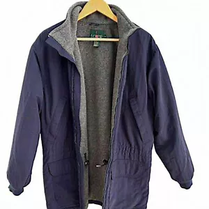 Vintage J. Crew Navy Puffer Jacket with Fleece Lining Size Small - Picture 1 of 12