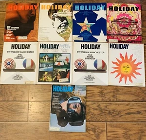 Holiday Magazine Lot 9 1969 Travel  Europe, USA Retro Art Advertising - Picture 1 of 9